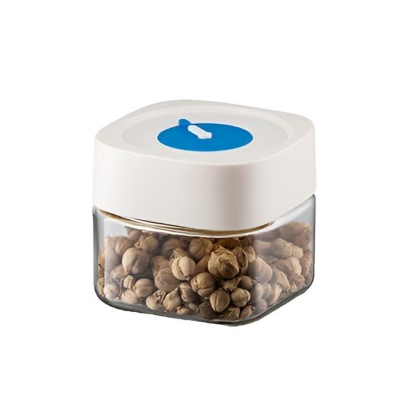 Borcan din Sticla de Inalta Calitate  Capac Ermetic Uz Casnic Depozitarea Condimentelor sau a Alimentelor Umede si Uscate 500 mL 10x10x9 cm Alb