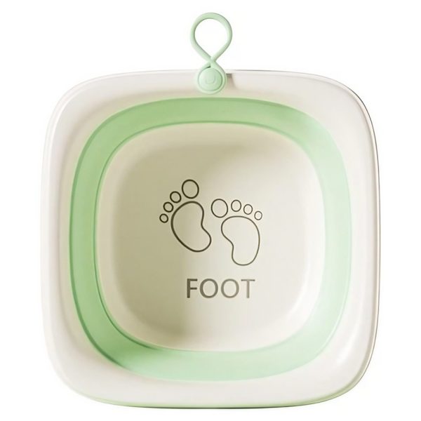 Cada Pliabila pentru Baie pentru Copii  Cadita pentru Bebelusi Model Patrat pentru Picioare Verde 32x27.5x3.7 cm 4 L