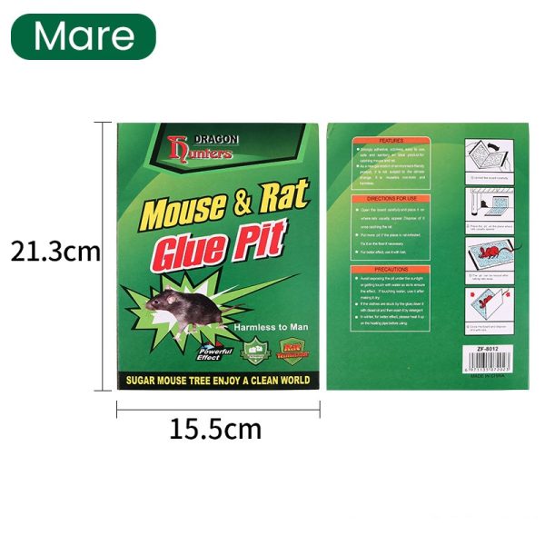 Capcana Autoadeziva pentru Soareci, Flippy, Placa Autoadeziva pentru Rozatoare cu Efect Puternic de Imobilizare, Capcana cu Lipici, pentru Uz Casnic, 21 x 15 xm Verde/Galben