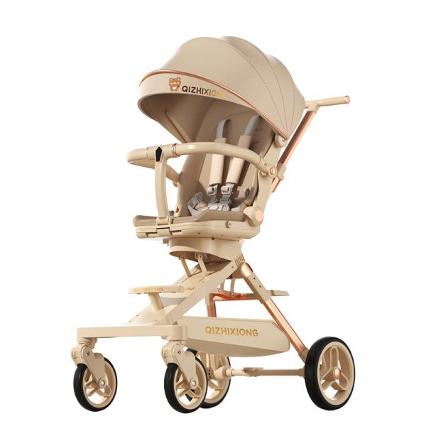 Carucior Sport  3in1 6-36 Luni Pliabil Tavita pentru Masa Pat de Dormit Centura de Siguranta Roti 360 Grade Reversibil Parasolar Maner Reglabil 64 x 35 x 100 cm Bej