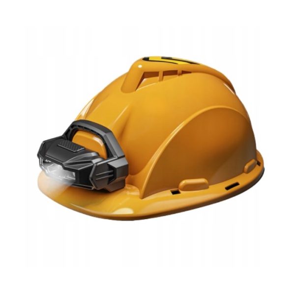 Casca Protectie cu Lanterna de Jucarie pentru Copii  Material Plastic Interactiv Distractiv 29.5x19.5x6.5 cm Portocaliu