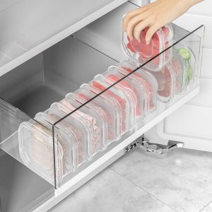 Caserola Alimentara, Flippy, Cutie pentru Pastrare a Alimentelor, Cutie Depozitare pentru Frigider, Sigilata Dreptunghiulara, din Plastic, 12 x 12 x 4.5 cm, 350ml, Transparent