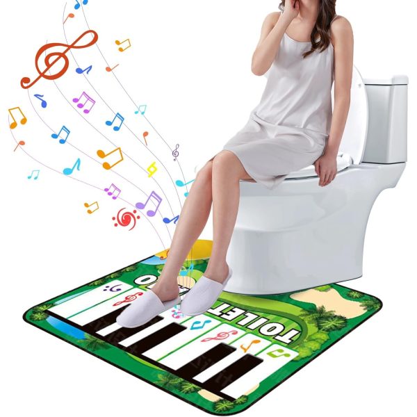 Covoras de Baie  Model Pian Electric Interactiv 3 Moduri +14 Ani din Panza cu Baterii 60 x 48 cm Verde
