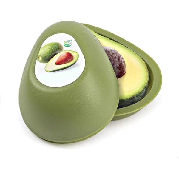Cutie Alimentara, Flippy, Model Avocado, din Plastic, 12.5 x 12.5 x 5.4 cm, 500 ml, Verde Inchis