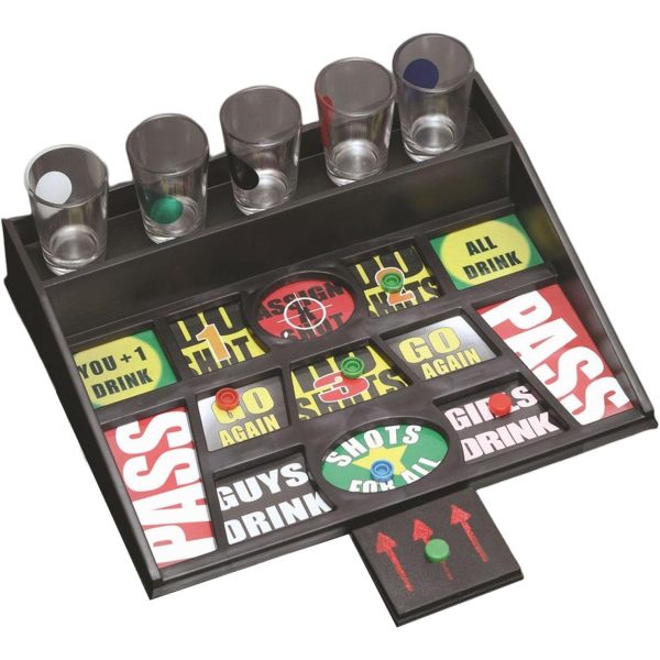 Joc de baut cu banuti  Pahare de Shot din Sticla Incluse distractiv si interactiv 23x28 cm multicolor