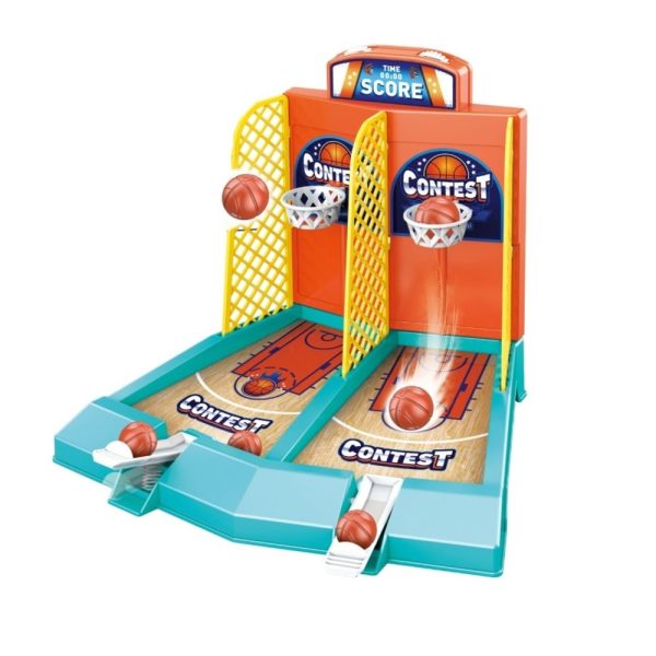 Joc de Masa Mini Baschet Interactiv pentru Copii  pentru 2 Jucatori 6 Mingi Incluse 22x16.5x18.2 cm Multicolor