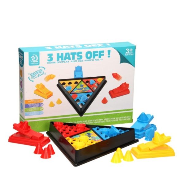 Joc Interactiv pentru Copii, Flippy, 3 Hats Off, Tabla de Joc, Figurine Palarii, +3 Ani, Multicolor