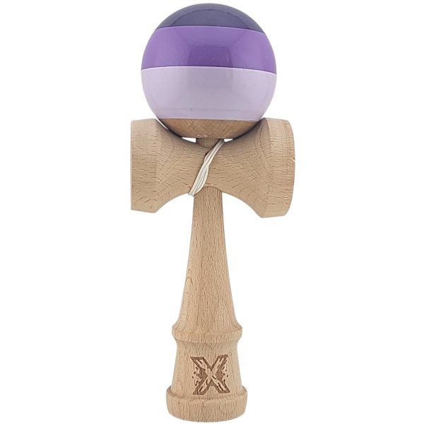 Kendama X Originala, Profesionala, Flippy, Super Sticky din Lemn, 18 cm, Purpuriu/Mov/Lila
