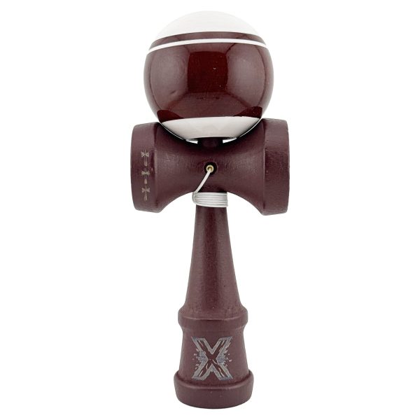 Kendama X Originala Profesionala  Super Sticky Legendary Rulment Metalic cu Ata 55 cm Alb/Maro