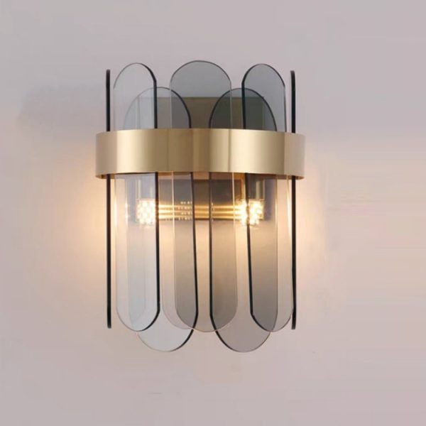 Lampa de Perete in Interior, Flippy, Lampa de Lux pentru Decor de Interior, Corp de Iluminat Tip aplica, din Inox Auriu si Cristal, Lumina Calda Rece Neutra, 25 x 20 cm, Ideal pentru Camere Mici si Medii, Negru Auriu