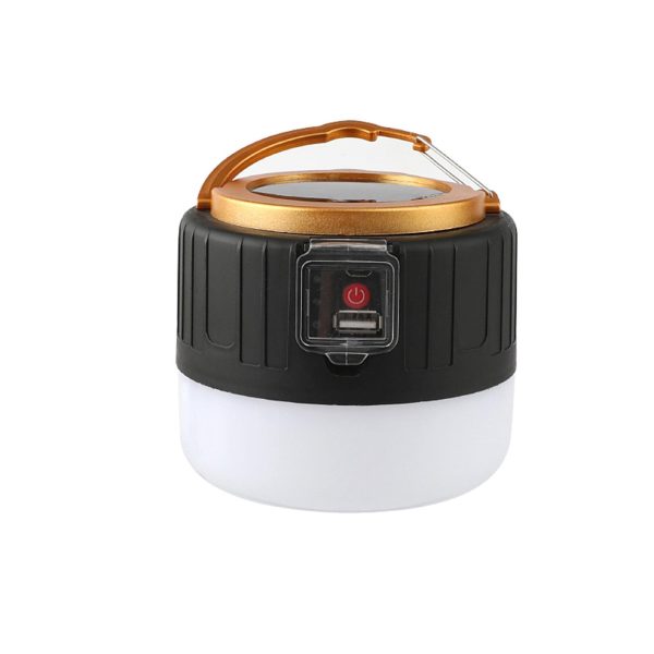 Lampa Portabila  Incarcare Solara + USB Afisaj Inteligent al Bateriei Raza de Actiune 32 mp 6x9x11 cm 3 Moduri Negru