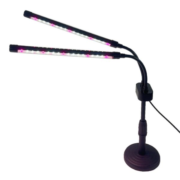 Lampa UV pentru cresterea plantelor  conectare la retea 10W 2 capete 36 LED-uri ajustabila pana la 60 cm Lumina Alb Mov