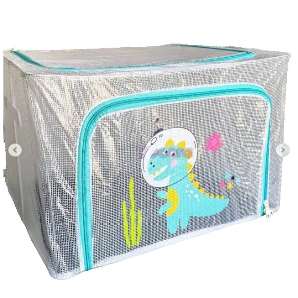 Cutie de Depozitare  pentru Camera Copiilor 66L din PVC Model Dinozaur 50 x 40 x 33 cm Transparent