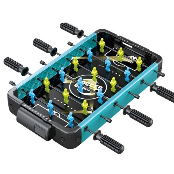 Masa de Fotbal cu Teren si 18 Jucatori  6 Manere 2 Mingi cu Tablou Scor din ABS 49.8x26x6.6 cm Design Multicolor pentru Copii/ Adulti