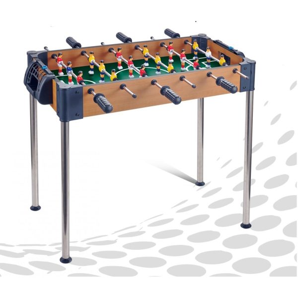 Masa de Fotbal, Flippy, cu Picioare Inalte, 6 Manere, Tablou de Scor, 62 x 8 x 35.5 cm, din Lemn/Otel si ABS, Maro