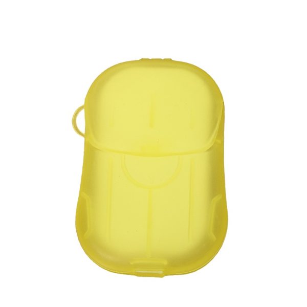 Mini Cutie de Sapun din Hartie  de Unica Folosinta Portabila Potrivit pentru Calatorii 20 foite Galben