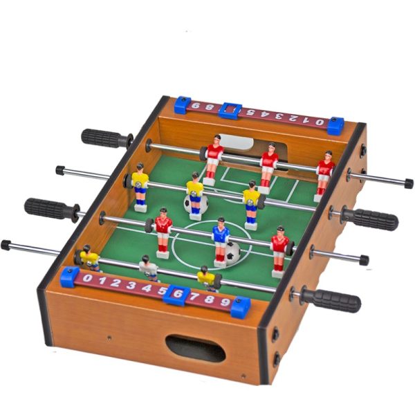 Mini Masa de Fotbal cu Teren si 12 Jucatori  4 Manere cu Tablou pentru Scor din Metal Lemn si ABS 34.5 x 23 x 7 cm pentru copii/adulti