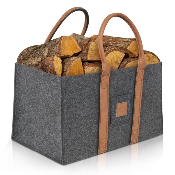Cos Multifunctional pentru Rufe Cos Depozitare  Gri Inchis 50x34x32 Geanta Durabila pentru Lemne si Accesorii