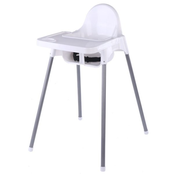 Scaun de Masa, Flippy, pentru Bebelusi si Copii 6-36 Luni, din Plastic/Metal, Centura in 2 Puncte, Tava Detasabila, 63 x 57 x 85 cm, Alb