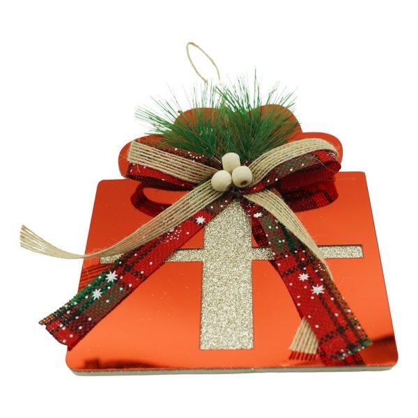 Ornament brad, Flippy, Cadou, Rosu, Lucios, 15*15CM, Acril, Interior/ Exterior