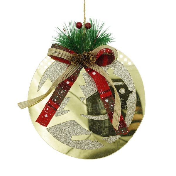 Ornament brad, Flippy, Pasare, Auriu, Lucios, 17*17CM, Acril, Interior/ Exterior