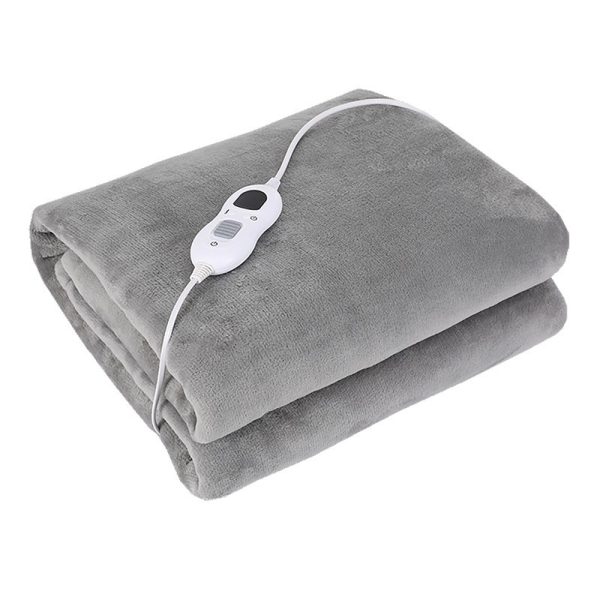 Patura Cu Incalzire Electrica  135 W 180x130 cm 6 Trepte De Incalzire Flanel Gri