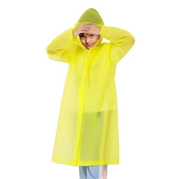 Pelerina de Ploaie, Flippy, pentru Copii 100-145 cm, din EVA, Impermeabila, Inchidere cu Capse, Galben