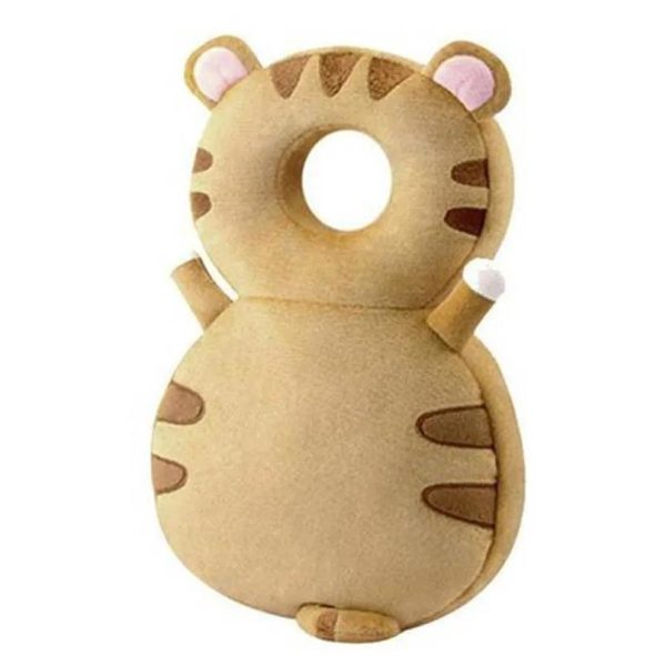 Perna tip Rucsac pentru Protectia Capului, Flippy, Tetiera tip Tigru, pentru Bebelusi, 33x6x19 cm, 180 g, Maro