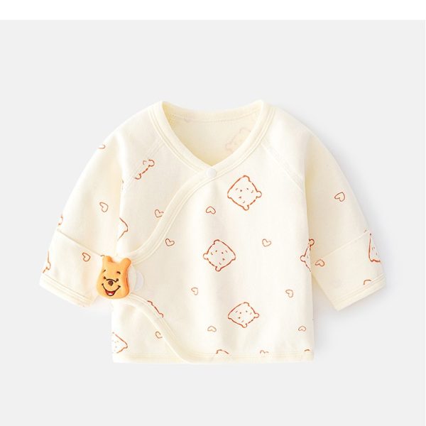 Pijama Bluza pentru Nou-nascuti, Flippy, din Bumbac, stil de Primavara - Toamna, Topic pentru Bebelusi, Print Ursulet, Marimea 52 cm, Bej