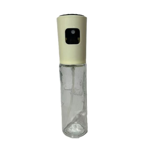 Pulverizator Ulei Otet  din Sticla 100 ml Reincarcabil 18.3 x 4.3 cm Masura 90 ml Capac Mat Alb