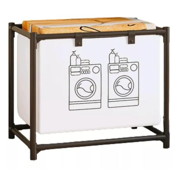 Cos de Rufe, Flippy, 1 Cos, Cadru de Otel Inoxidabil, 97 x 44 x 57 cm, Negru