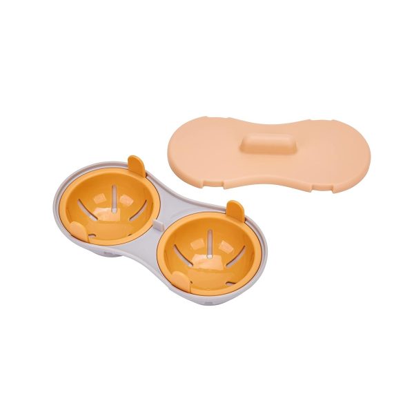 Recipient Dublu pentru Oua, Flippy, din Plastic Flippy, pentru Gatit la Microunde, 22 x 11.8 x 8 cm, Portocaliu