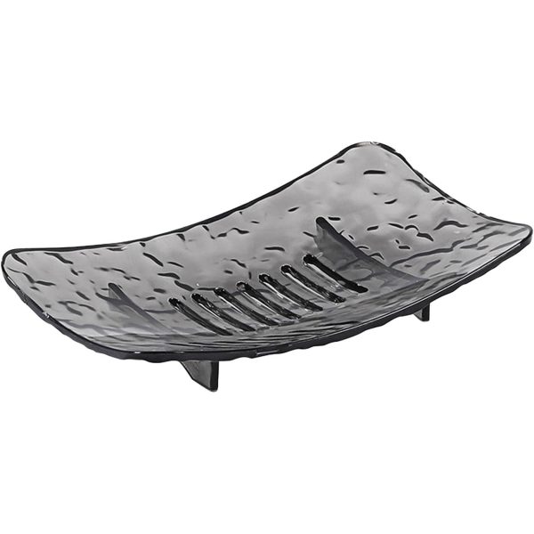 Savoniera din Plastic Flippy, 11 x 8 cm, cu Scurgere Apa, Design Modern, Gri