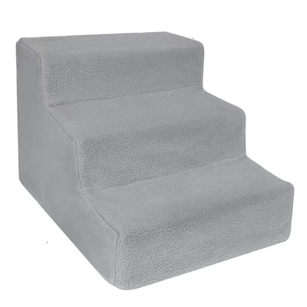Scara pentru Animale de Companie, Flippy, Universal, Detasabil, 3 Trepte, 45x35x30 cm, Gri