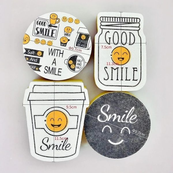 Set 4 bureti de vase Flippy cu tematica Funny Model 2