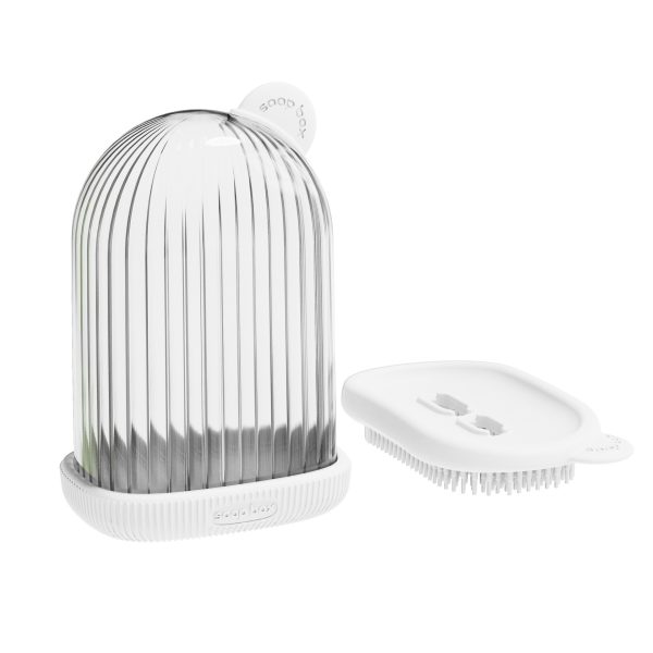 Sapuniera de Calatorie  Suport pentru Sapun cu Scurgere a Apei Recipient cu Capac Depozitare Savoniera pentru Baie 12.6x6.1x8.4cm Alb