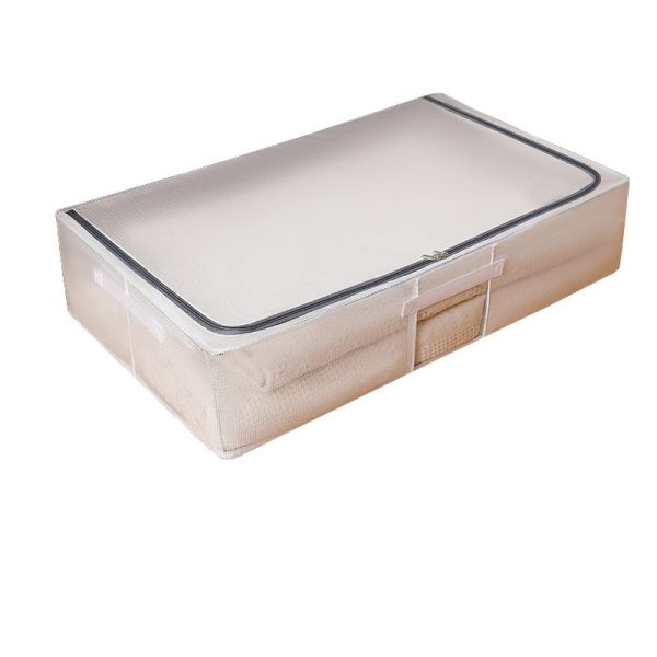 Cutie de Depozitare  pentru Haine Incaltaminte din Plasa PVC Impermeabila si Manere Laterale Pliabila Fermoar Bidirectional 80 x 47 x 18 cm Transparenta