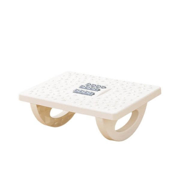 Suport Ergonimic pentru Picioare  Plastic cu Role de Masaj pentru Talpi pentru Birou Usor de Transportat Detasabil 33.5x24x12 cm Alb
