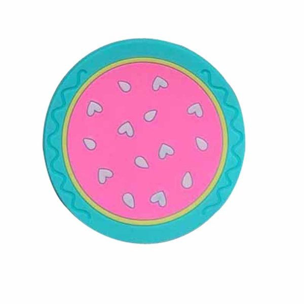 Suport pentru Pahar, Flippy, Model Pepene, din PVC, 10 cm, Rezistent la Caldura, Verde/Roz