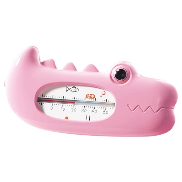 Termometru pentru Baie, Flippy, Plutitor, Rezistent la apa, Multifunctional, Model Crocodil, 2.7x6.5x3.7 cm, Roz