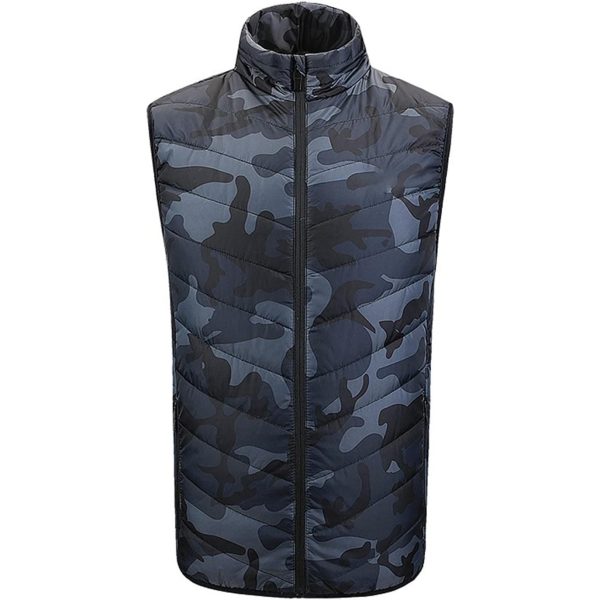 Vesta cu Incalzire, Flippy, Unisex, 2 Zone de Incalzire, Umplutura Bumbac, 3 Trepte de Temperatura, Incarcare USB, Albastru,  65 - 75 kg, Marime XXL