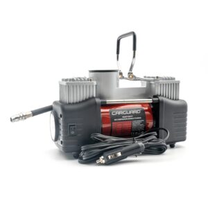 Compresor auto Carguard Heavy-Duty dublu cilindru – 50 L/min – 150 PSI – LED + kit reparatie anvelope
