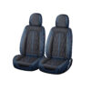 Huse auto premium 5 locuri Carguard Deluxe piele ecologica perforata - albastru inchis - negru