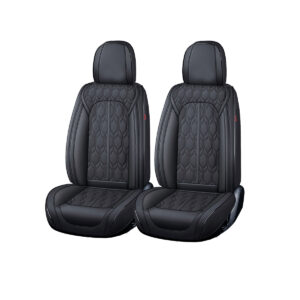 Huse auto premium 5 locuri Carguard Deluxe piele ecologica perforata - negru