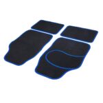 Set covorașe auto textile universale Carguard 64 x 44 cm | 44 x 29 cm - negru - albastru