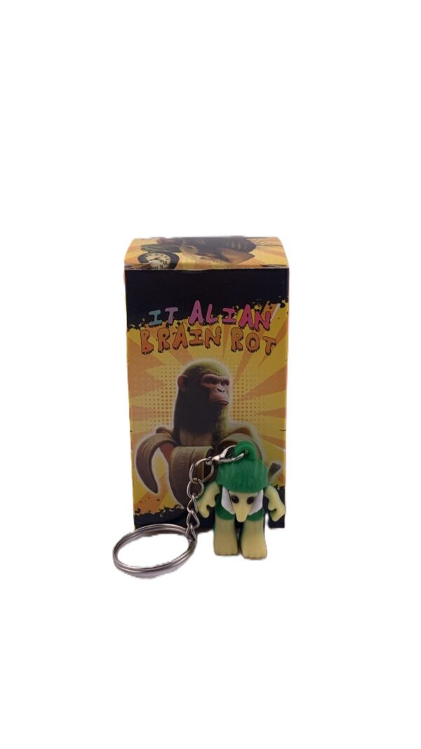 Breloc de Chei din Silicon, Flippy, Figurina Brainrot Brr Brr Patapim, 3,5 cm, Verde