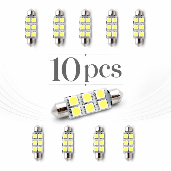 Pachet 10 Leduri auto Sofit 39mm 1.5 W Carguard