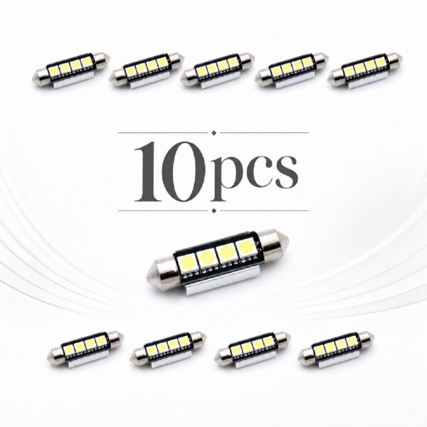Pachet 10 Leduri auto Sofit 41mm 3W can-bus Carguard