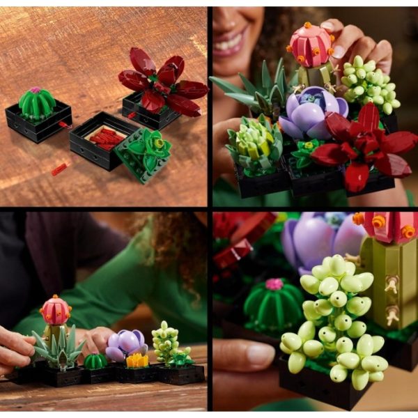 Set de Constructie Ghivece de Flori Suculente, Flippy, Ornament Creativ, 771 de Piese, Multiple Variante de Asamblare, Multicolor