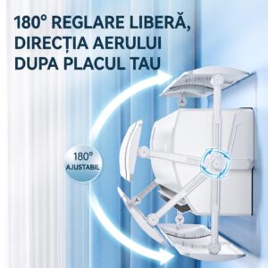 Deflector pentru Aer Conditionat, Flippy, Model Basic, Universal, Protectie Impotriva Curentului De Aer Rece Sau Cald, Ajustabil 180 Grade